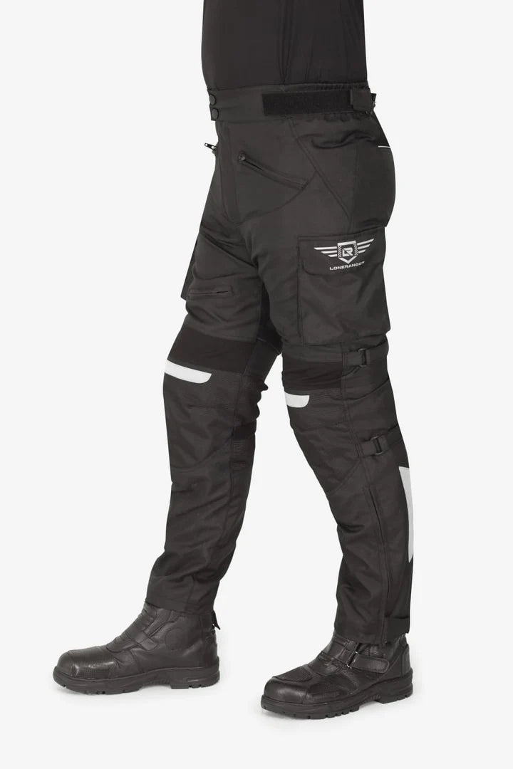 Lone Ranger Trotter Black Motorcycle Riding Trousers with Level 2 Armor and Tailbone Protector