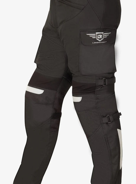 Lone Ranger Trotter Black Motorcycle Riding Trousers with Level 2 Armor and Tailbone Protector