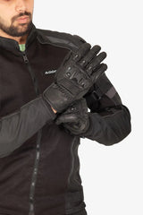Lone Ranger Viking Leather Motorcycle Riding Gloves with Knox SPS Palm Sliders
