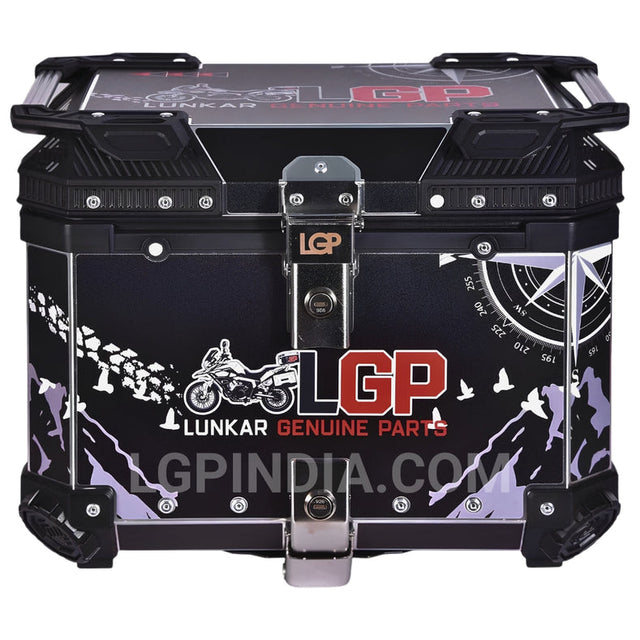 LGP 45L aluminium motorcycle top box with backrest

