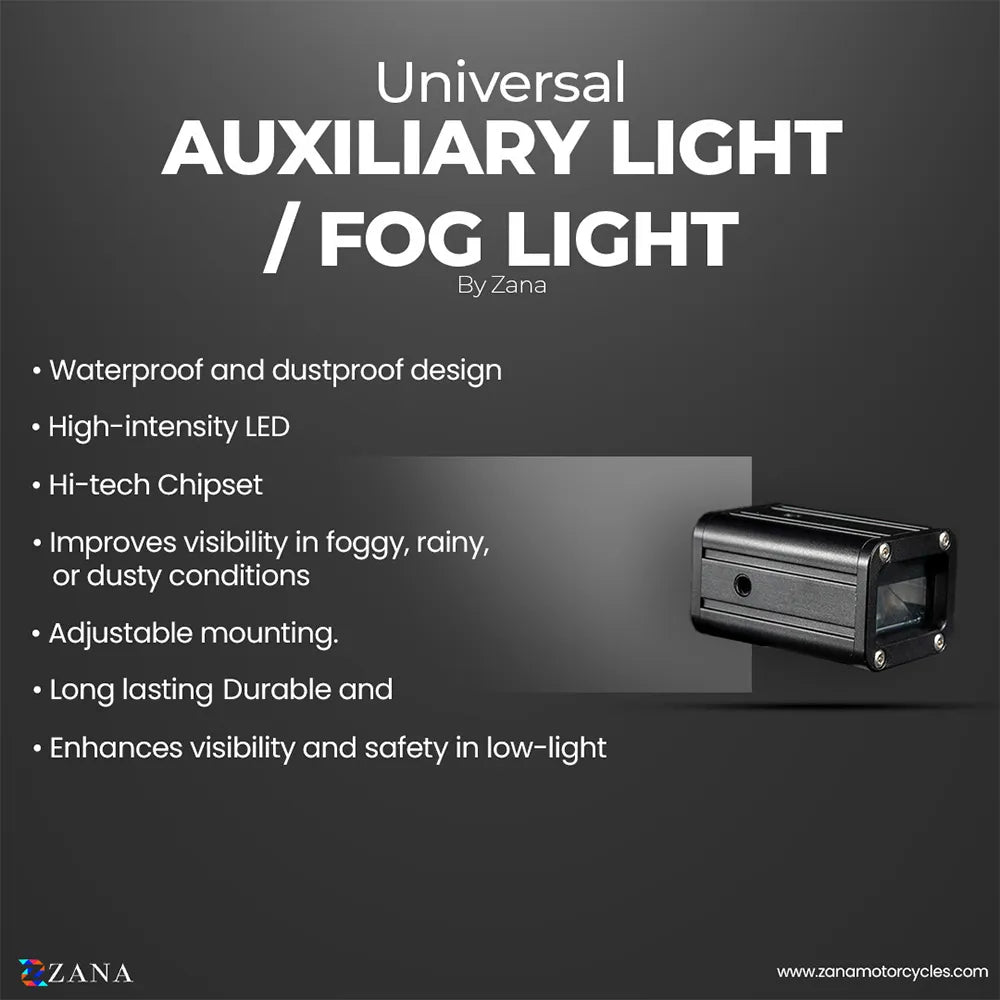 ZANA Fog Light ZFL-15 Universal LED Motorcycle Fog Lights with Bluetooth Controller, Dual Colour Lighting and CNC Aluminium Body | Legendary Custom