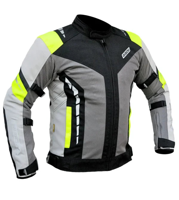 Bison ProGear Masculine V2 grey hi viz riding jacket
