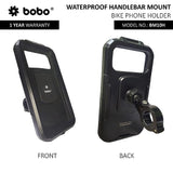 BOBO BM10 Waterproof Bike Phone Holder for Motorcycle and Scooter with Handlebar and Mirror Mount Options