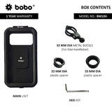 BOBO BM10 Waterproof Bike Phone Holder for Motorcycle and Scooter with Handlebar and Mirror Mount Options