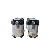 MOTOCARE ALUMINIUM 36 LITRE SILVER PANNIERS WITH SADDLE CLAMP