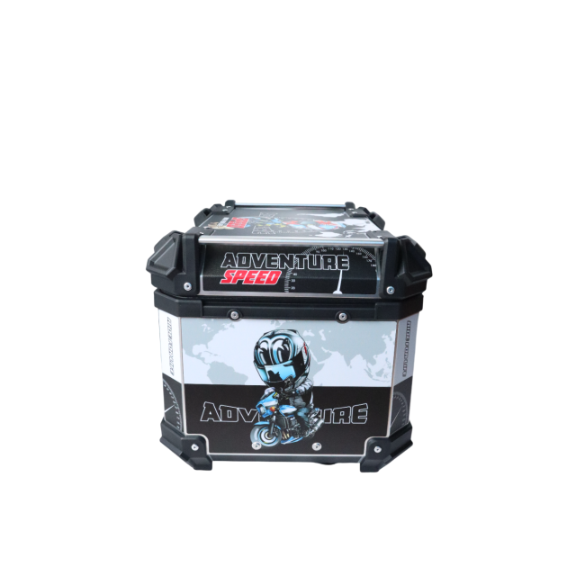 MOTOCARE ALUMINIUM 45 LITRE GRAPHIC WHITE BLACK SPEED GS