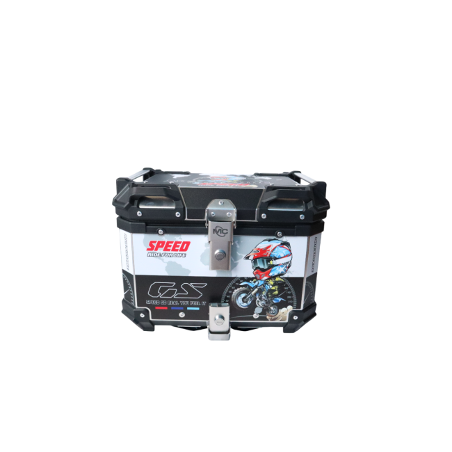 MOTOCARE ALUMINIUM 45 LITRE GRAPHIC WHITE BLACK SPEED GS