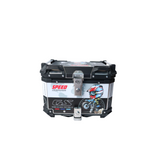 MOTOCARE ALUMINIUM 45 LITRE GRAPHIC WHITE BLACK SPEED GS