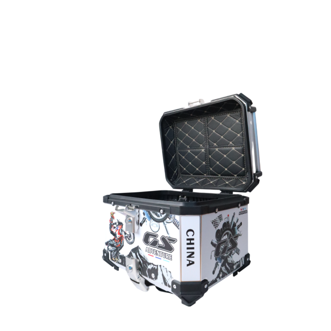 MOTOCARE ALUMINIUM 45 LITRE GRAPHIC WHITE GS ADVENTURE