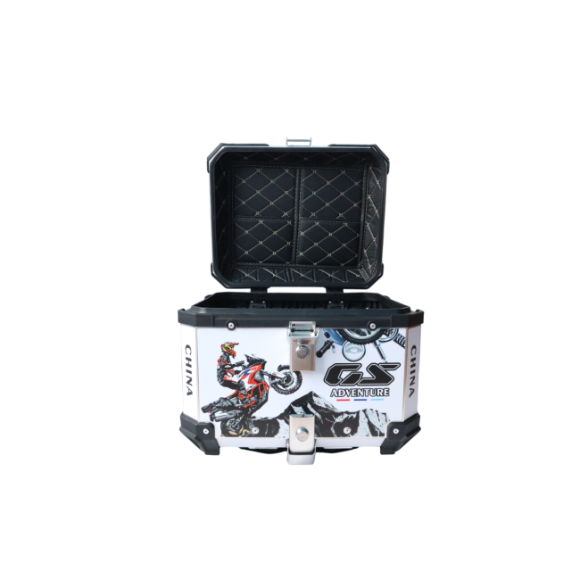 MOTOCARE ALUMINIUM 45 LITRE GRAPHIC WHITE GS ADVENTURE