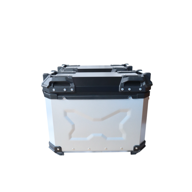 MOTOCARE ALUMINIUM MX 36 LITRE SILVER PANNIERS WITH SADDLE CLAMP