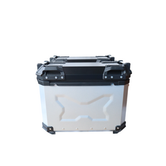 MOTOCARE ALUMINIUM MX 36 LITRE SILVER PANNIERS WITH SADDLE CLAMP