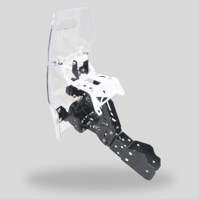 MotoCare Mantis rally tower touring windshield installed on Hero Xpulse 200 4V with clamp kit