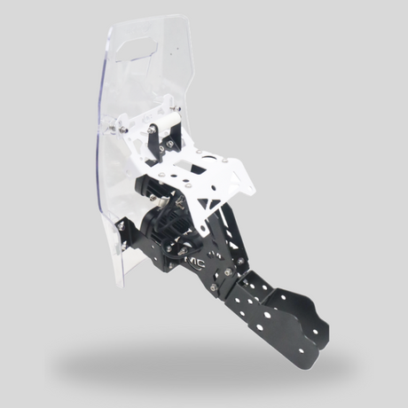 MotoCare Mantis rally tower touring windshield installed on Hero Xpulse 200 4V with clamp kit