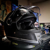 MT Jarama chin mount attached to motorcycle helmet for GoPro recording