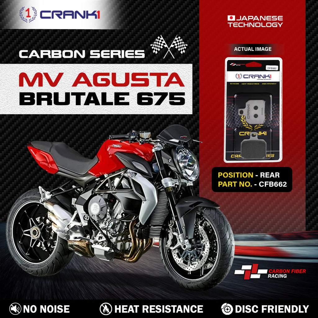 CRANK1 Carbon Rear Brake Pads CFB662 for MV Agusta Brutale 675