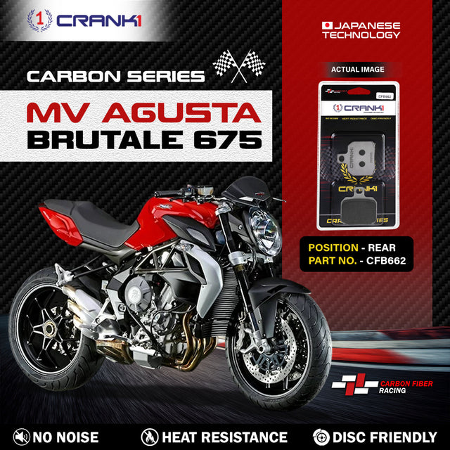 CRANK1 Carbon Rear Brake Pads CFB662 for MV Agusta Brutale 675