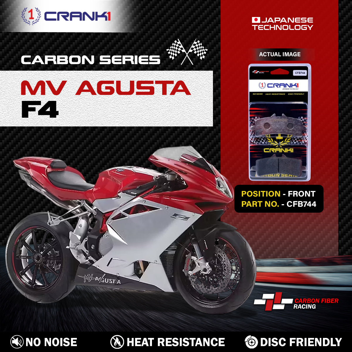 CRANK1 CFB744 carbon brake pads for MV Agusta F4 front