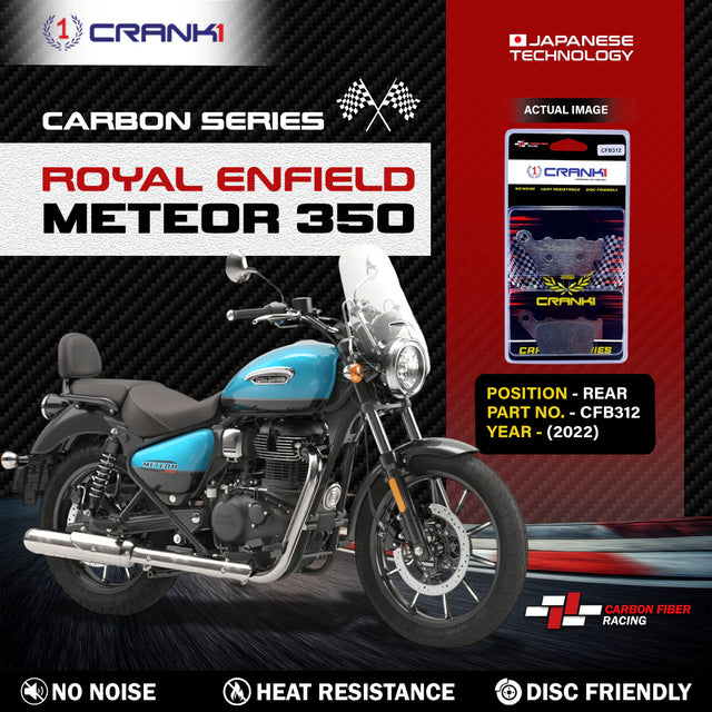CRANK1 CFB312 Carbon Brake Pads for Royal Enfield Meteor 350 Rear