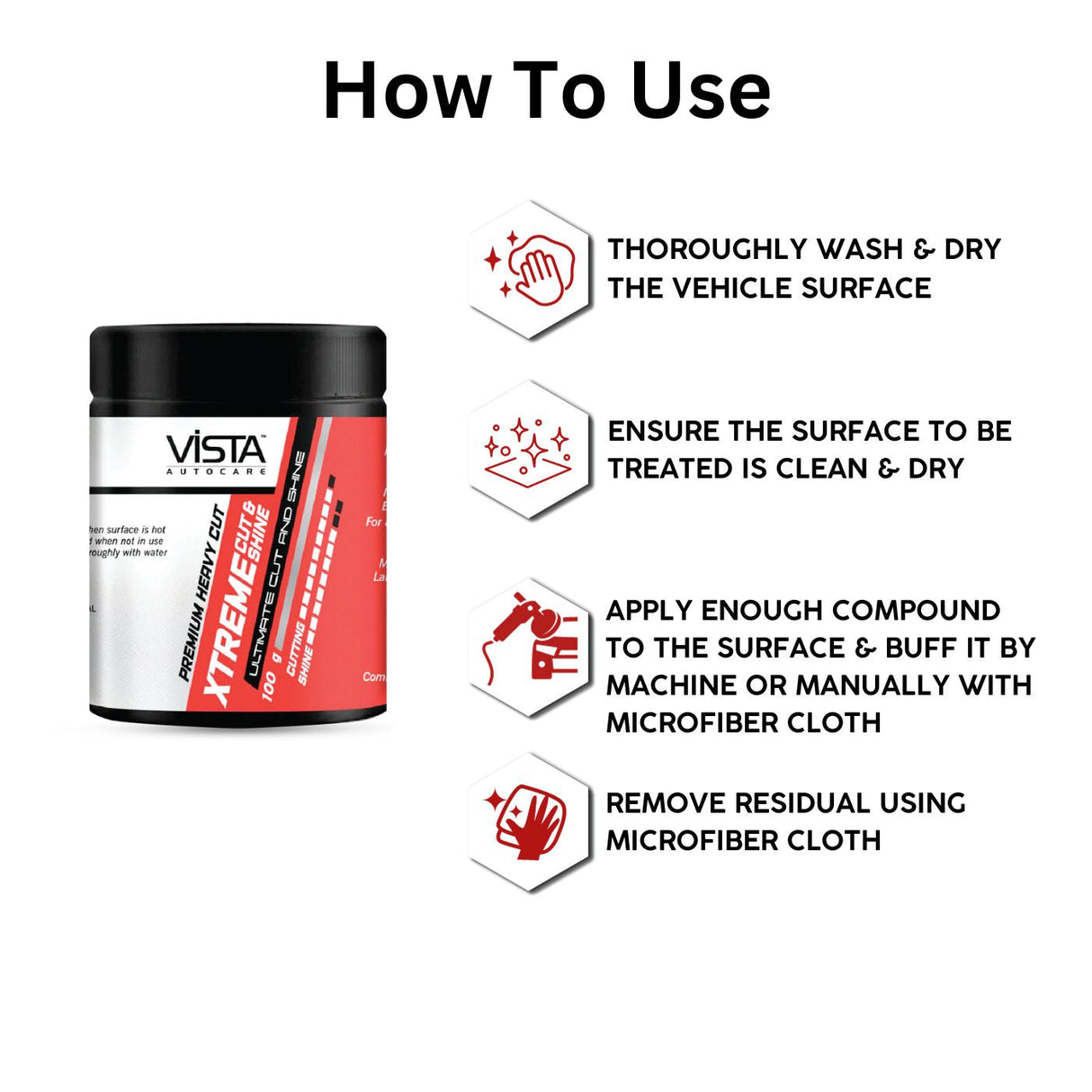 Vista Xtreme Cut and Shine 100 g car scratch remover
