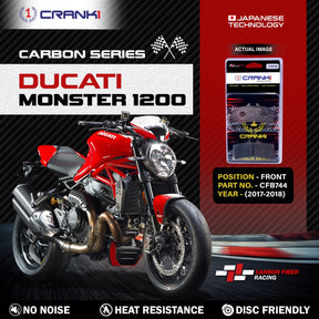 CRANK1 CFB744 carbon front brake pads for Ducati Monster 1200 2017-2018