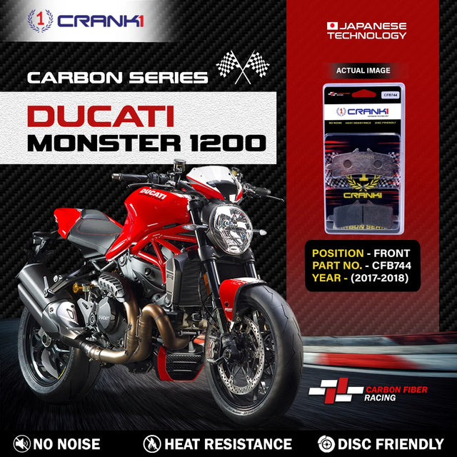 CRANK1 CFB744 carbon front brake pads for Ducati Monster 1200 2017-2018