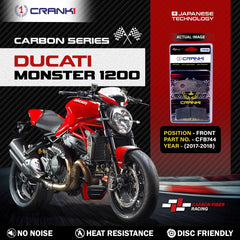 CRANK1 CFB744 carbon front brake pads for Ducati Monster 1200 2017-2018