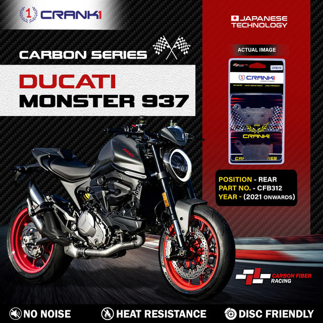 CRANK1 CFB312 carbon brake pads for Ducati Monster 937 rear brake