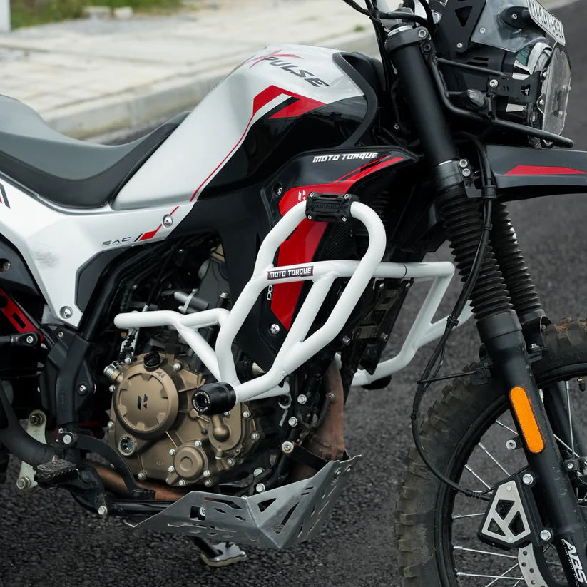 Moto Torque Max Pro Crash Guard in White for Hero XPulse 210 – Engine and Frame Protection