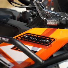 Moto Torque Tank Badge (Mild Steel) for 2025 KTM 390 Adventure / Adventure X – Fuel Tank Protector
