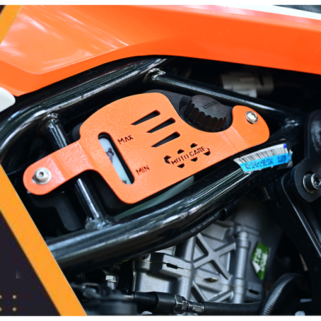 Motocare Coolant Oil Guard for KTM Adventure 250/390 2025 – Black & Orange Engine Cover