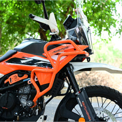 Motocare Crash Guard with Dual Sliders Orange – KTM 390 Adventure 2025 Engine Protection Bar