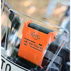 Motocare GPS Mount in Black and Orange for KTM Adventure 250/390 2025 – CNC Adjustable Navigation Holder