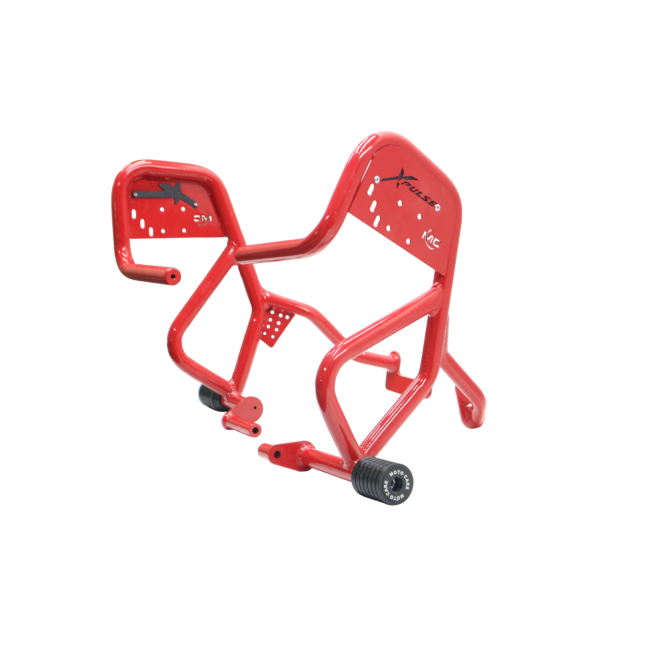 MotoCare Red Crash Guard with Dual Sliders for Hero XPulse 210 – Engine and Frame Protection