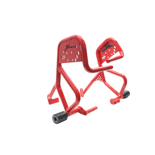 MotoCare Red Crash Guard with Dual Sliders for Hero XPulse 210 – Engine and Frame Protection