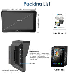 Carpuride W702BS 7 inch BMW motorcycle CarPlay display
