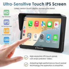 Carpuride W702BS 7 inch BMW motorcycle CarPlay display
