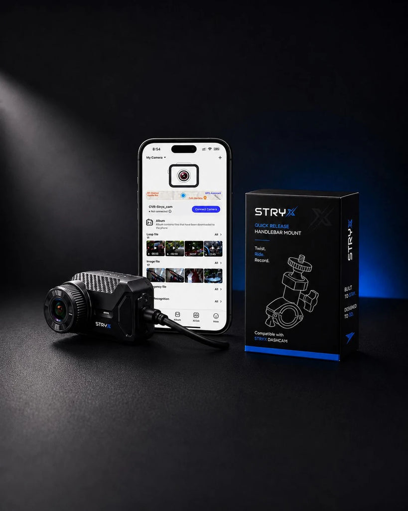 STRYX Motorcycle Dashcam 1440P QHD matte black

