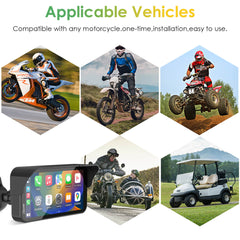 Carpuride W603D wireless motorcycle CarPlay display
