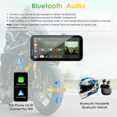 Carpuride W603D wireless motorcycle CarPlay display
