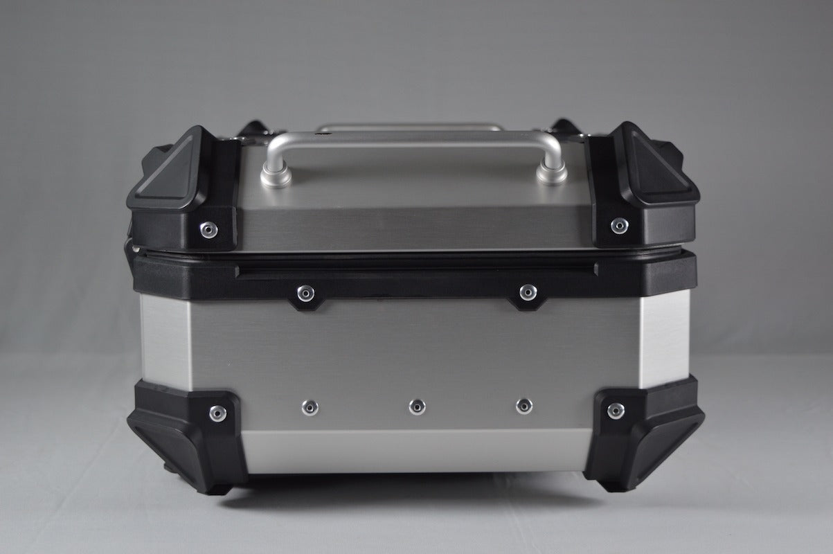 Moto Vanguard 22L silver aluminum motorcycle top box
