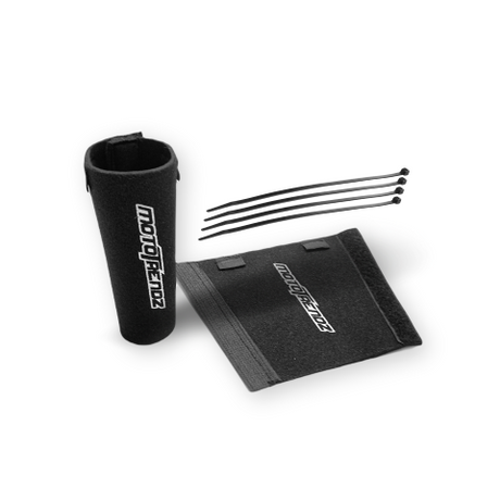 Mototrendz fork seal cover installed on motorcycle front fork