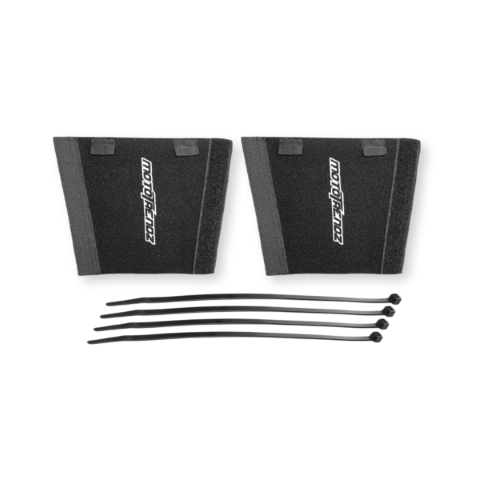 Mototrendz fork seal cover installed on motorcycle front fork