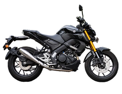 Silver Stallion Storm performance exhaust for Yamaha MT15 black matte brushed