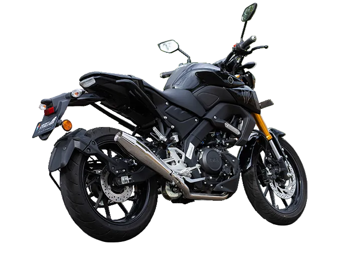 Silver Stallion Storm performance exhaust for Yamaha MT15 black matte brushed