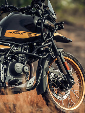 LEGUNDARY Custom bazooka crash guard with slider for Royal Enfield Himalayan 450 black engine guard