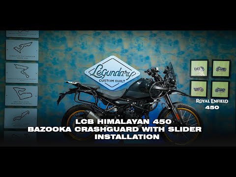 LEGUNDARY Custom bazooka crash guard with slider for Royal Enfield Himalayan 450 black engine guard