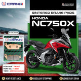CRANK1 CB691 sintered front brake pads for Honda NC750X (2014 Onwards) premium motorcycle braking upgrade.