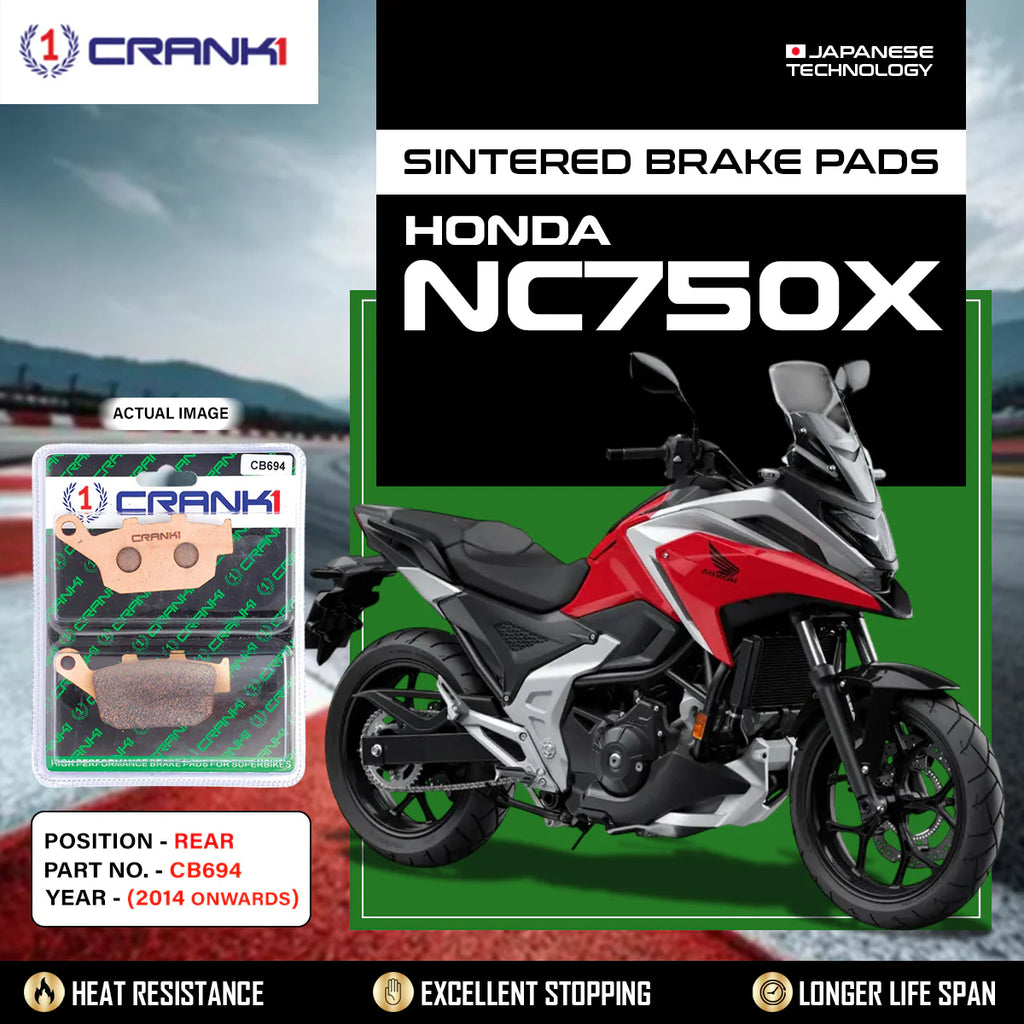 CRANK1 CB694 Sintered Rear Brake Pads for Honda NC750X (2014 Onwards)