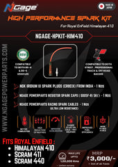 Ngage High Performance Ignition Kit for Royal Enfield Himalayan 410 / Scram 411 / Scram 440 – NGK Iridium IX Plug + Racing Cable + Resistor Cap